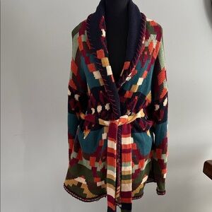 Vintage Multicolor Knit Women's Cardigan